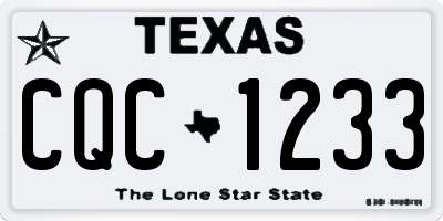 TX license plate CQC1233