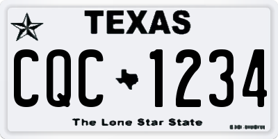 TX license plate CQC1234