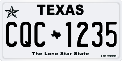 TX license plate CQC1235
