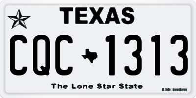TX license plate CQC1313