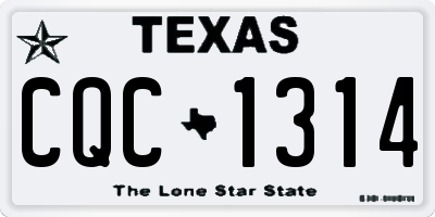 TX license plate CQC1314