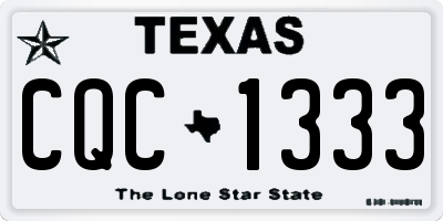 TX license plate CQC1333