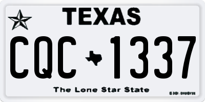 TX license plate CQC1337