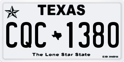 TX license plate CQC1380