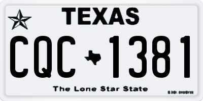 TX license plate CQC1381