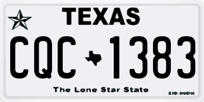 TX license plate CQC1383