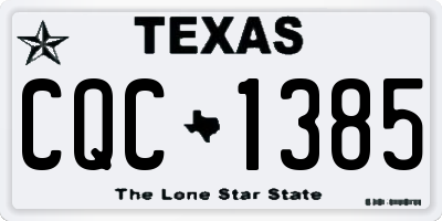 TX license plate CQC1385