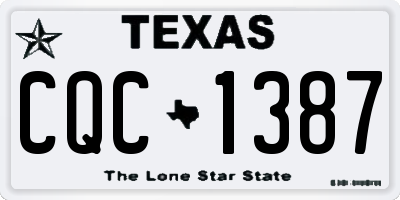 TX license plate CQC1387