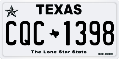 TX license plate CQC1398
