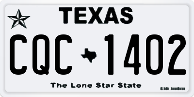 TX license plate CQC1402