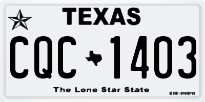 TX license plate CQC1403