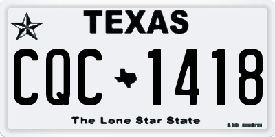 TX license plate CQC1418