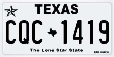TX license plate CQC1419
