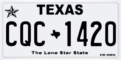 TX license plate CQC1420