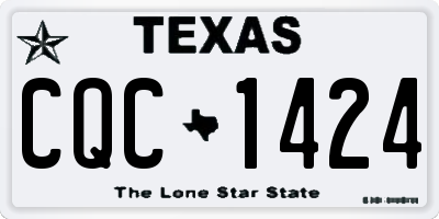 TX license plate CQC1424