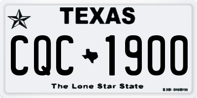 TX license plate CQC1900