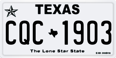 TX license plate CQC1903