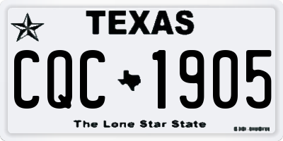 TX license plate CQC1905