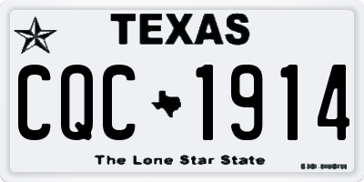 TX license plate CQC1914