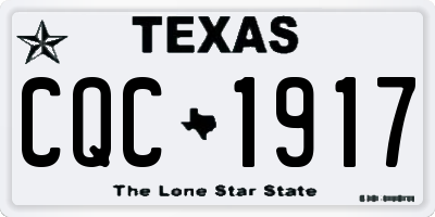 TX license plate CQC1917