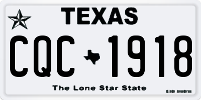 TX license plate CQC1918