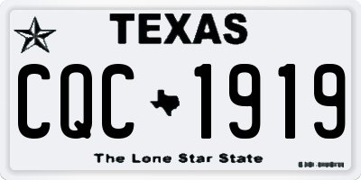 TX license plate CQC1919