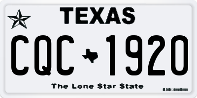 TX license plate CQC1920