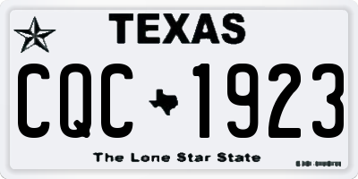 TX license plate CQC1923