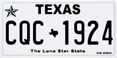 TX license plate CQC1924