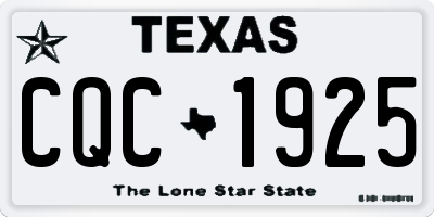 TX license plate CQC1925