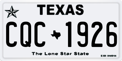 TX license plate CQC1926