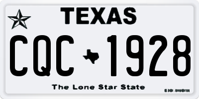TX license plate CQC1928