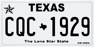 TX license plate CQC1929