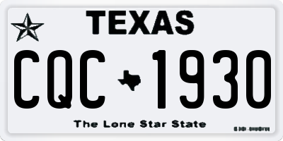 TX license plate CQC1930
