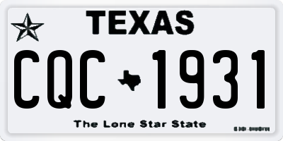 TX license plate CQC1931