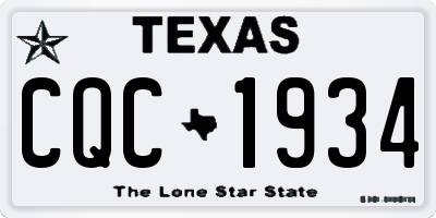 TX license plate CQC1934