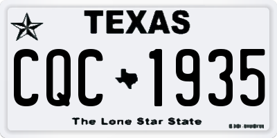 TX license plate CQC1935