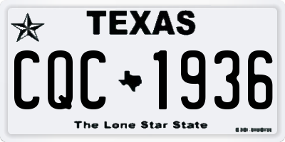 TX license plate CQC1936
