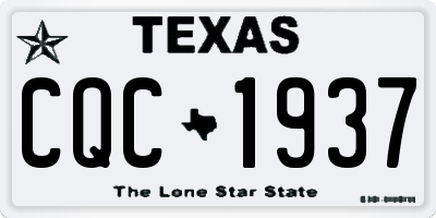 TX license plate CQC1937