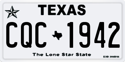 TX license plate CQC1942