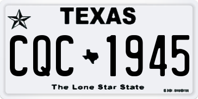 TX license plate CQC1945