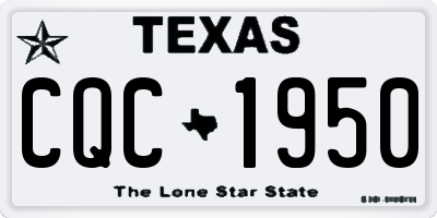 TX license plate CQC1950