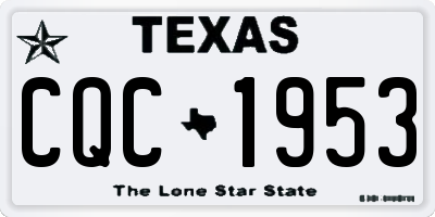 TX license plate CQC1953