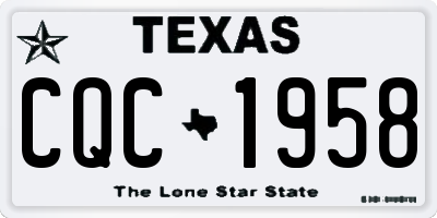 TX license plate CQC1958