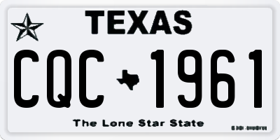 TX license plate CQC1961
