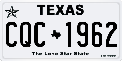 TX license plate CQC1962