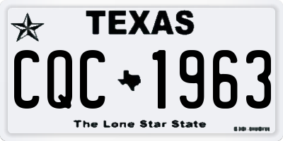 TX license plate CQC1963