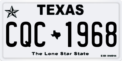TX license plate CQC1968