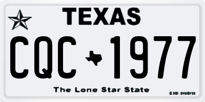 TX license plate CQC1977