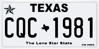 TX license plate CQC1981